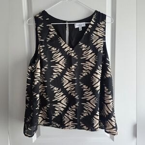 Gilli Black and Cream Patterned Tank Top